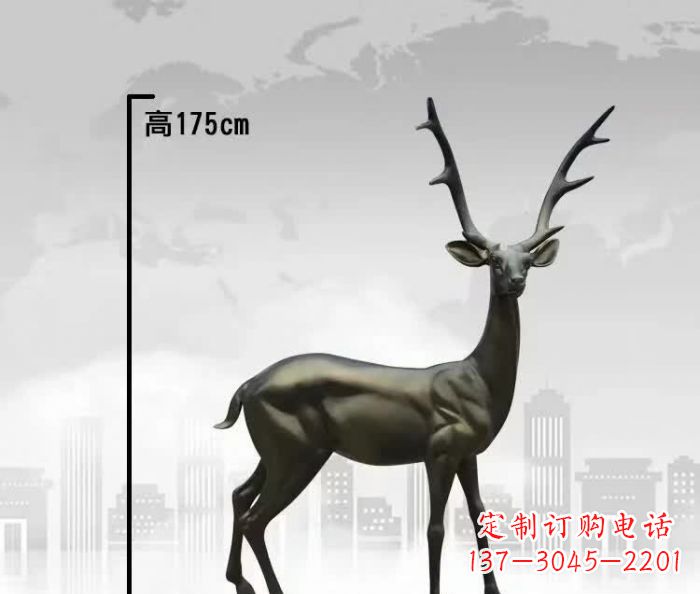 宁德精致优雅的铜制公园小鹿雕塑