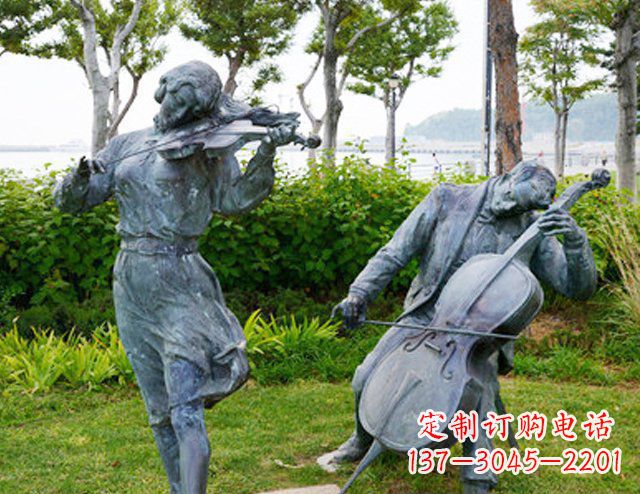 宁德双面演奏大提琴&小提琴铜雕塑