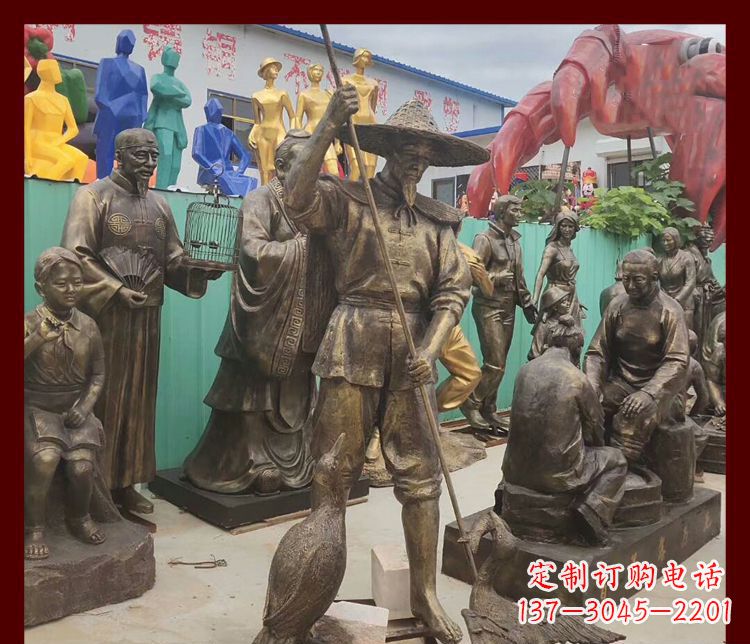 宁德新中式鸬鹚铜雕塑