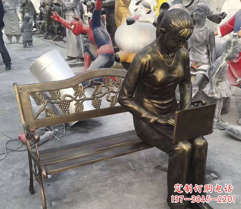宁德中领雕塑推出优雅可爱的女孩铜雕