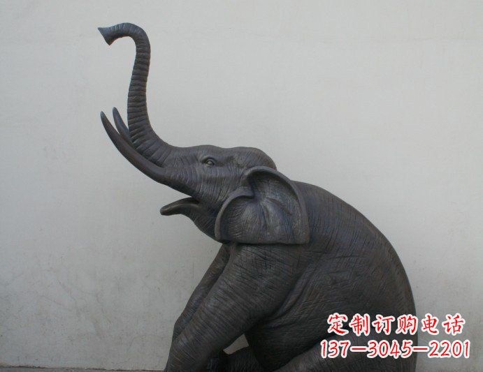宁德铜雕大象喷水动物塑像