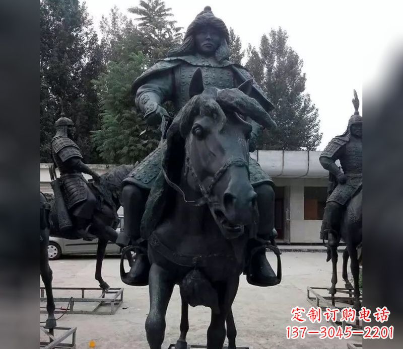 宁德英姿飒爽古代将军骑马铜雕