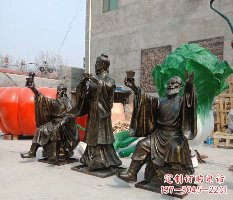 宁德古代名人刘关张三结义铜雕
