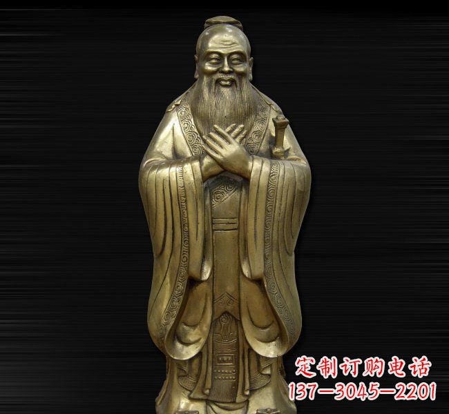 宁德古代名人铸铜孔子雕塑