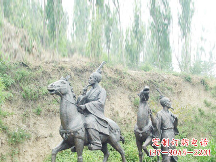 宁德中领雕塑|传承古老传统:古代人物骑马铜雕