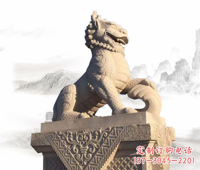 宁德精美古典大理石麒麟石雕