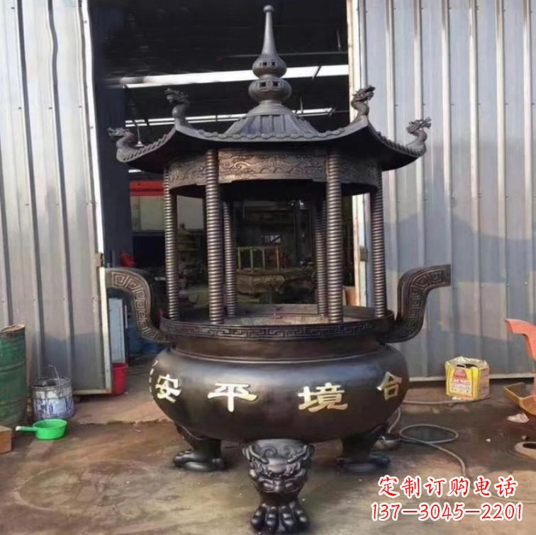 宁德精美古代铜香炉雕塑,成就您的家庭情调
