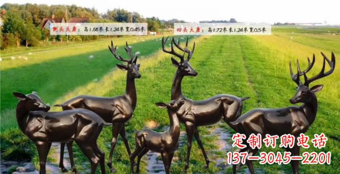 宁德古铜色鹿群铜雕