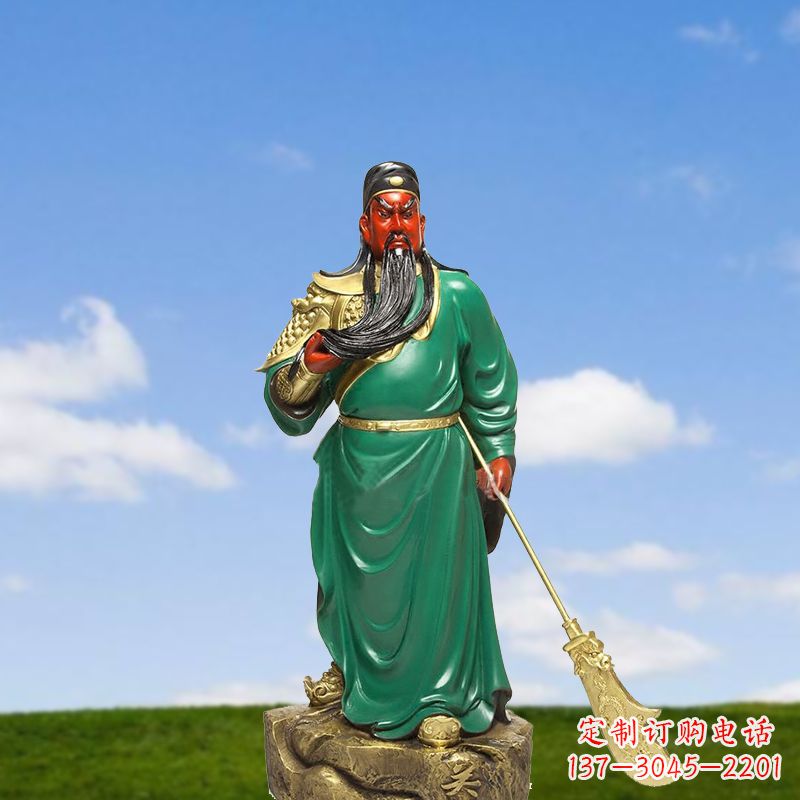 宁德精美彩绘关公雕塑