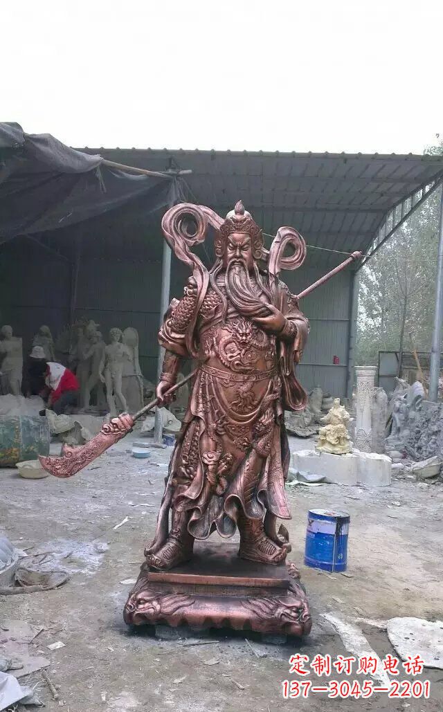宁德精美关公红铜雕塑