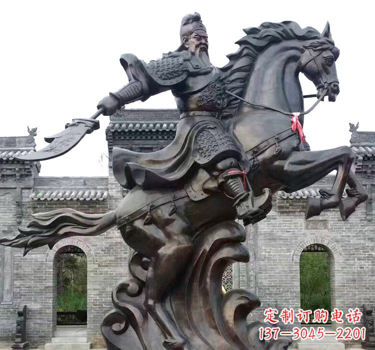 宁德精致细腻的关公骑马雕塑