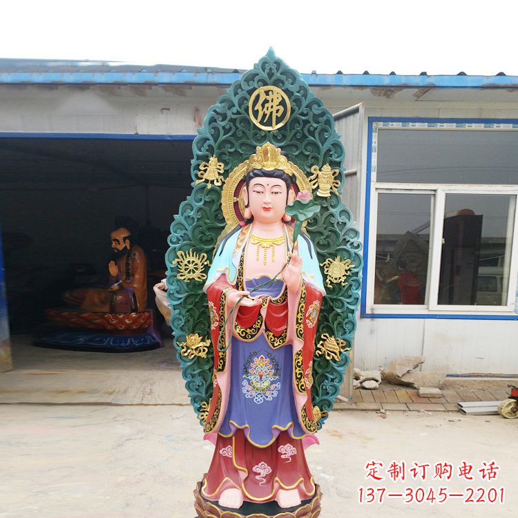 宁德观音菩萨玻璃钢彩绘雕塑