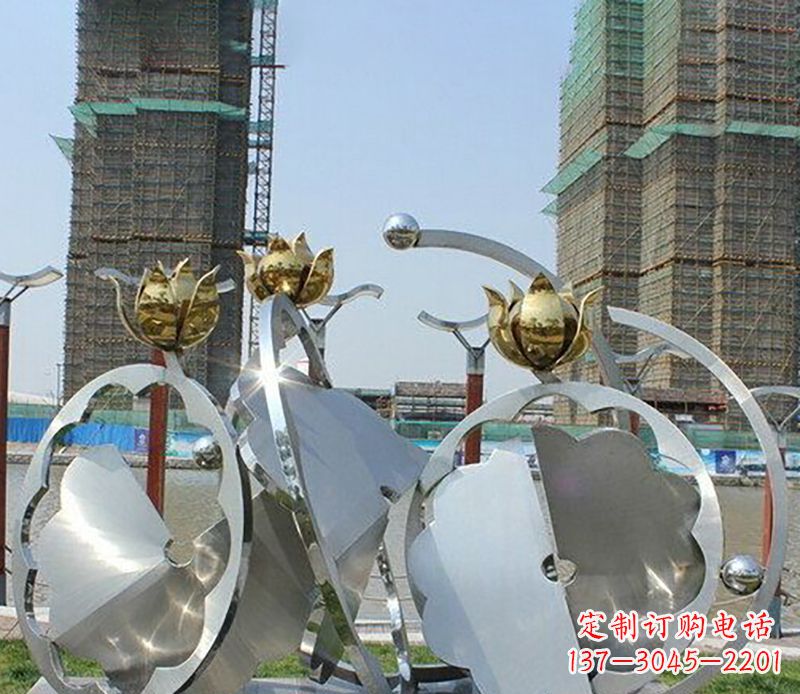宁德精美不锈钢抽象莲花雕塑