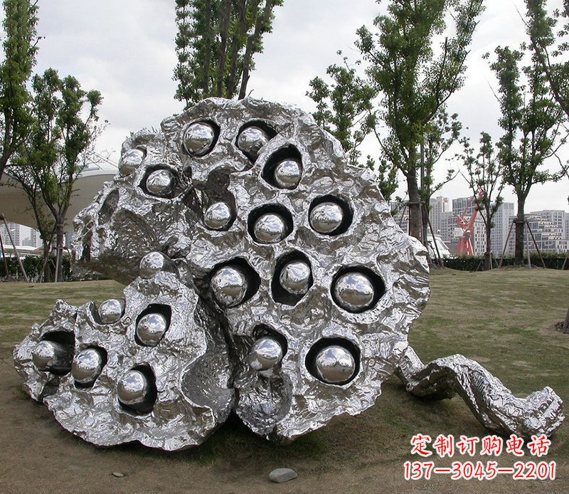 宁德广场不锈钢莲蓬雕塑