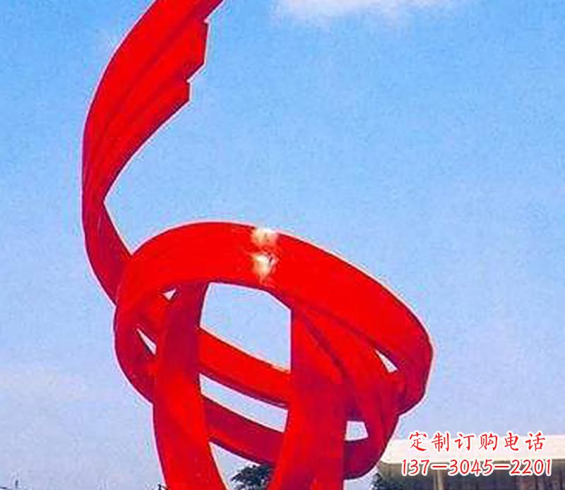 宁德广场不锈钢螺旋飘带景观雕塑
