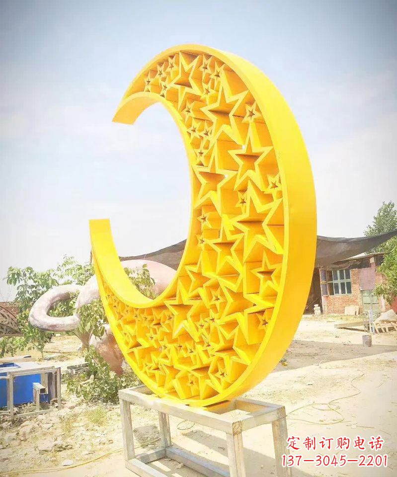 宁德魅力四射的五星月亮不锈钢雕塑