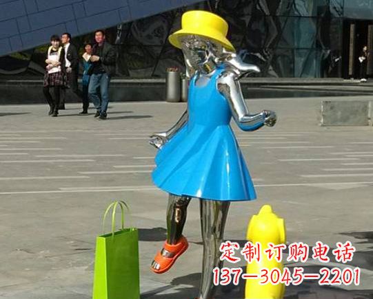宁德中领雕塑:极致的不锈钢小女孩雕塑