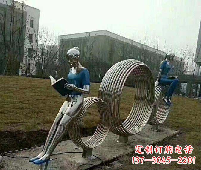 宁德环绕书香之美的不锈钢圆环雕塑