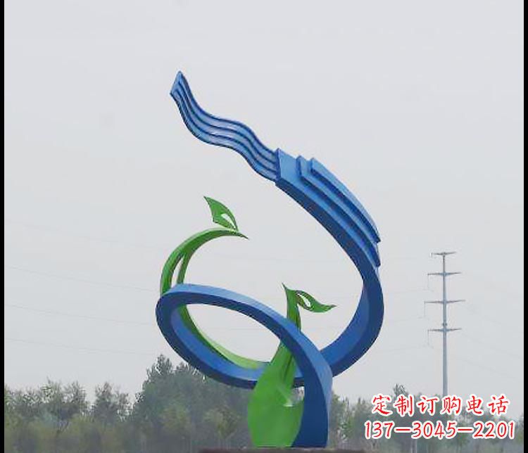 宁德完美锻造,彩色不锈钢抽象凤凰雕塑