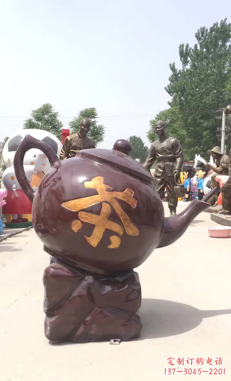 宁德高质量广场茶壶铜雕塑