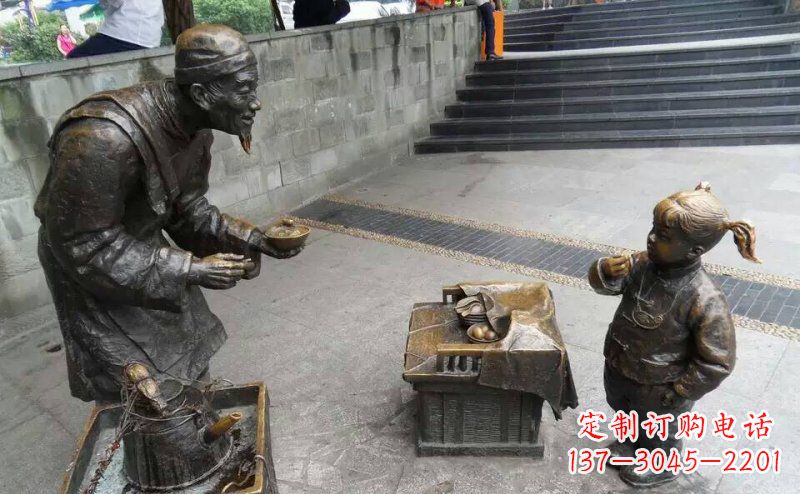 宁德小女孩铜雕,古朴优雅