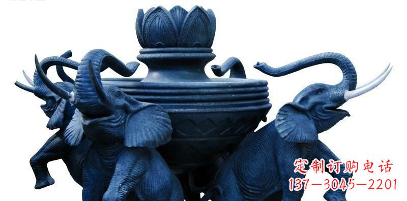 宁德广场大象莲花鼎景观铜雕