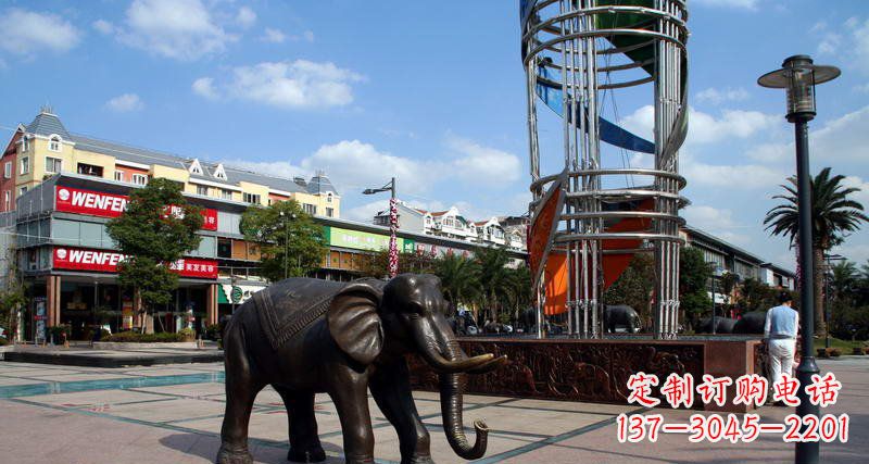 宁德广场大象动物铜雕