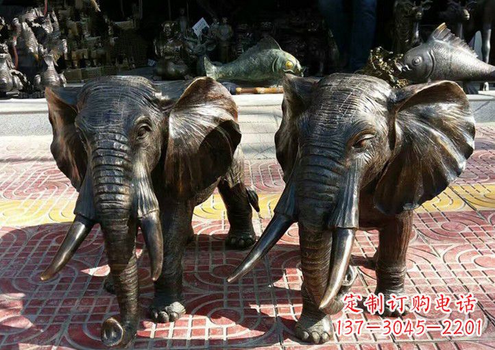 宁德中领雕塑出品:专业定制铜大象雕塑