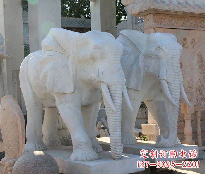 宁德广场景观大理石大象石雕 (3)