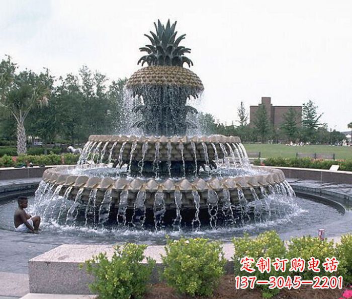 宁德广场景观大型菠萝喷泉石雕