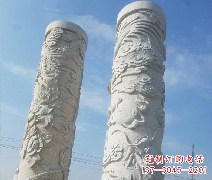 宁德艺术化的广场龙柱石雕