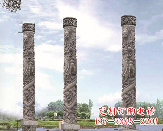 宁德广场盘龙柱景观石雕