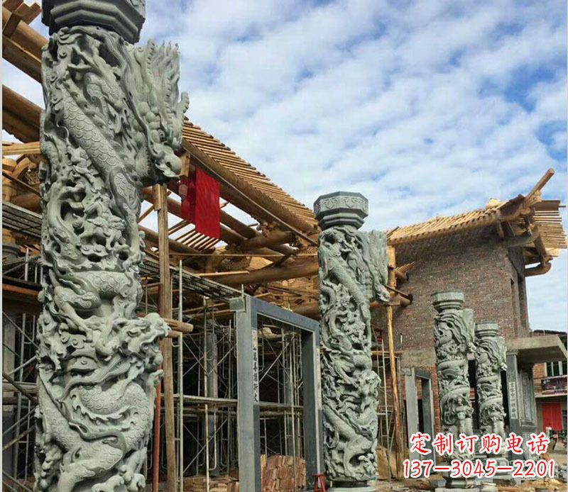 宁德广场盘龙柱大理石柱子石雕