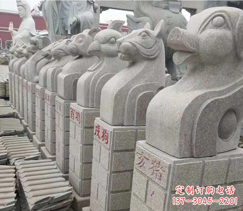 宁德中领雕塑:十二生肖精美石雕
