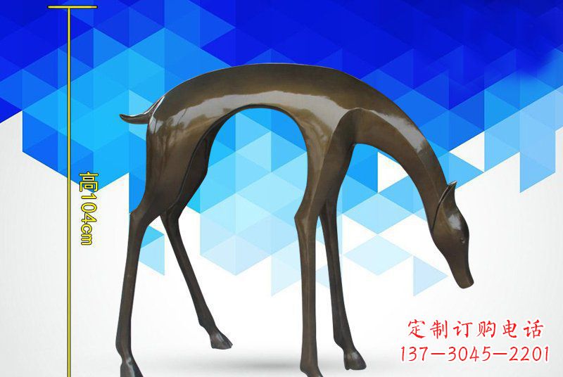 宁德铜镜面鹿雕塑,高端雕塑定制