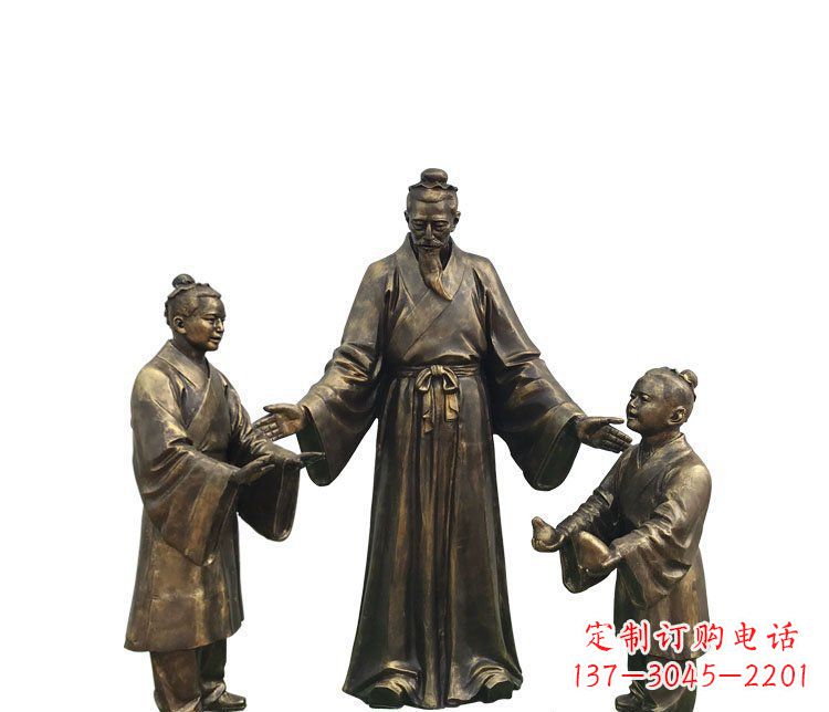 宁德广场铜雕孔融让梨人物雕塑
