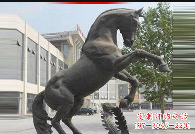 宁德广场铜雕跳跃马动物雕塑