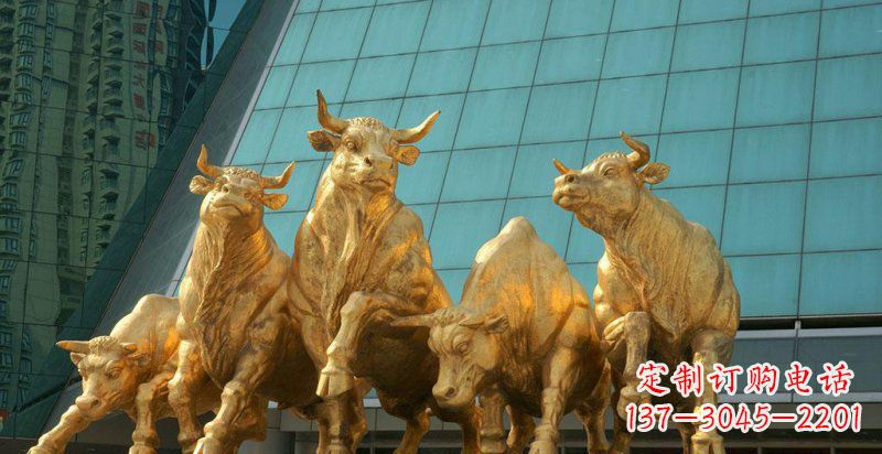 宁德广场五牛铜雕