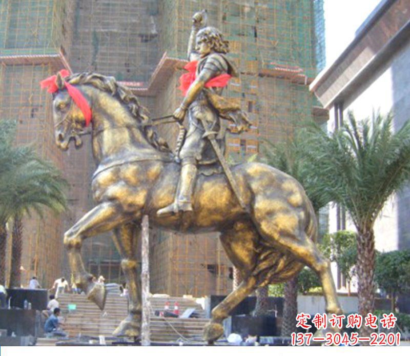 宁德华丽的骑士雕塑,引人注目的西方骑马战士纪念铜雕
