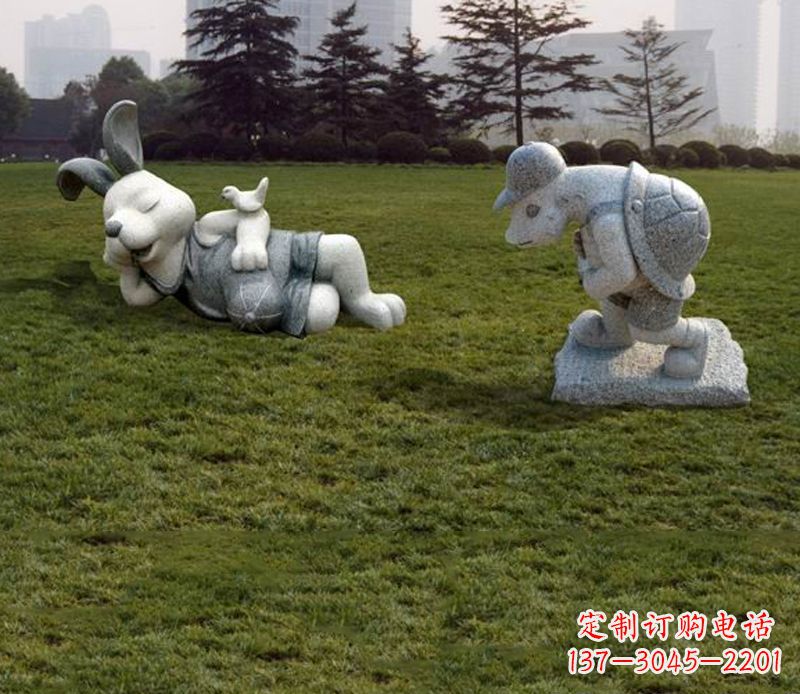 宁德中领雕塑独特的石雕兔子