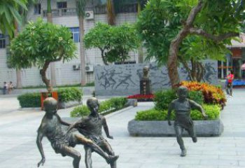 宁德匠心细作，精致铜雕足球小孩