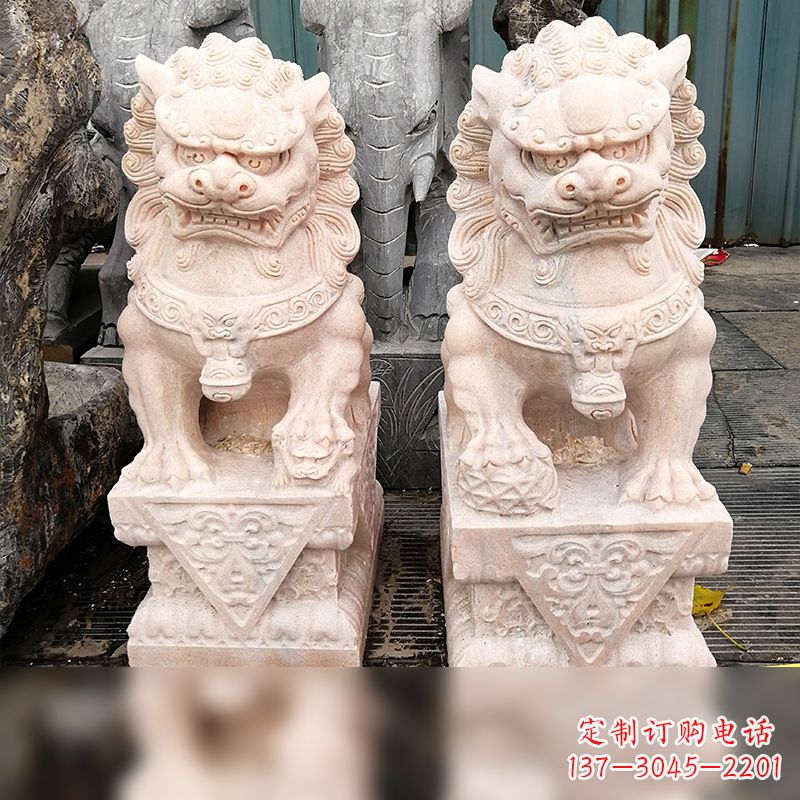 宁德汉白玉狮子雕塑,独特雕刻,展现狮子雄势