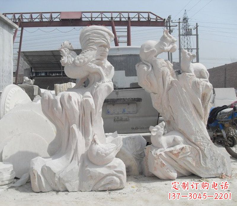 宁德汉白玉大公鸡雕塑