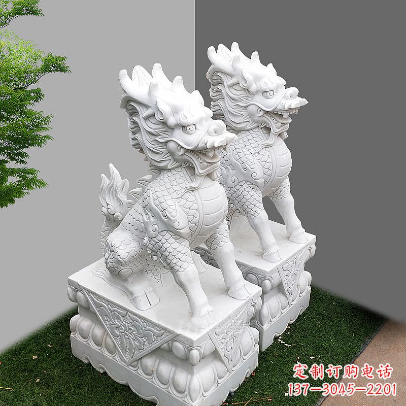宁德汉白玉大门石麒麟