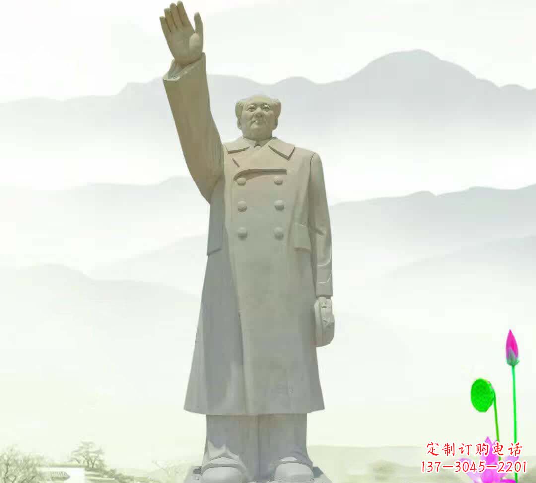 宁德汉白玉挥手毛泽东雕塑