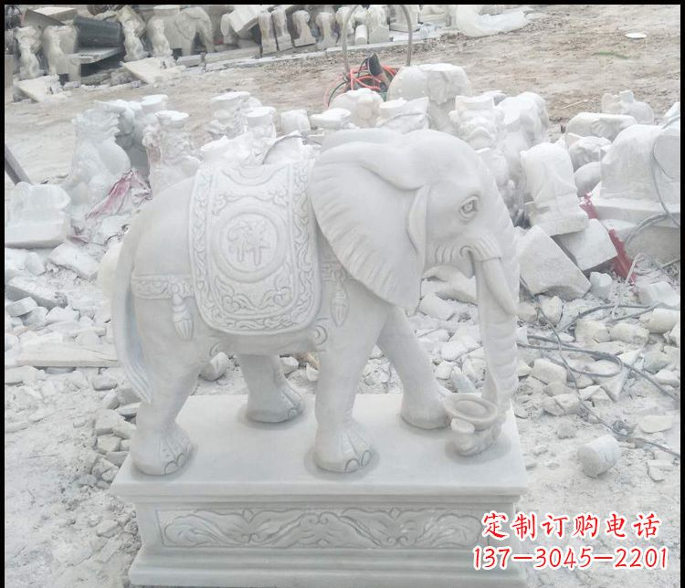 宁德汉白玉吉祥大象雕塑