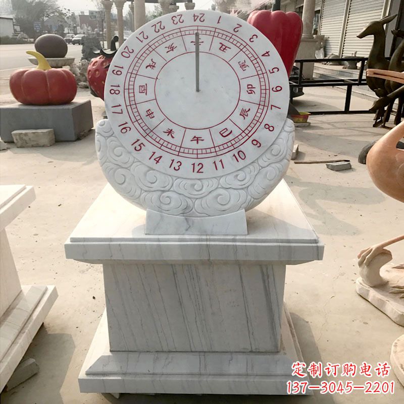 宁德精美汉白玉日晷石雕,给您带来精致的收藏价值