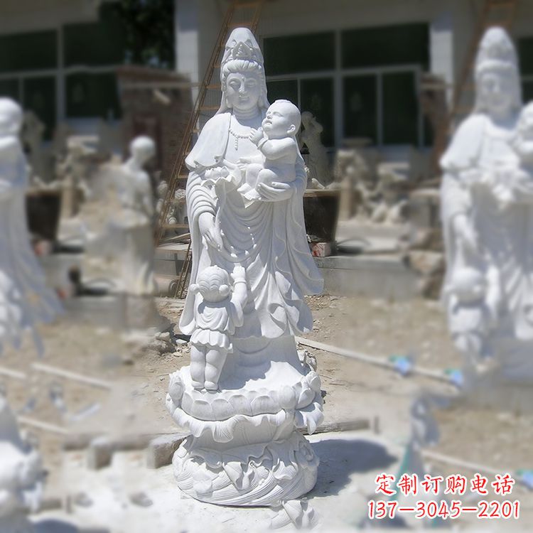宁德手工精美的汉白玉观音像