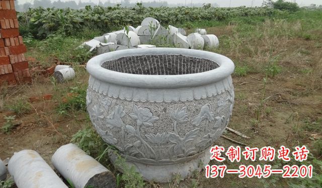 宁德荷花花盆公园景观石雕