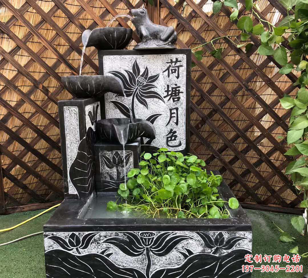 宁德荷塘月色景观石雕喷水池
